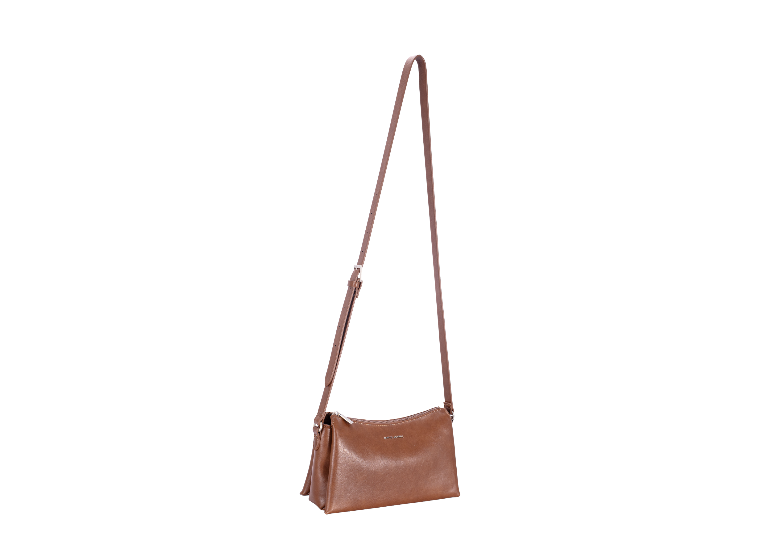 David Jones Leather Effect Triple Gusset Shoulder - Red Mud