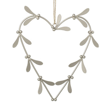 METAL MISTLETOE HEART