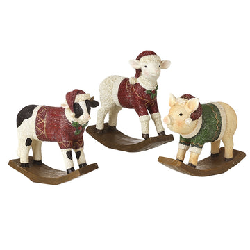 Christmas Farm Animals Rocker Mix