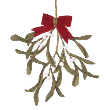 MISTLETOE HANGER WITH RED BOW