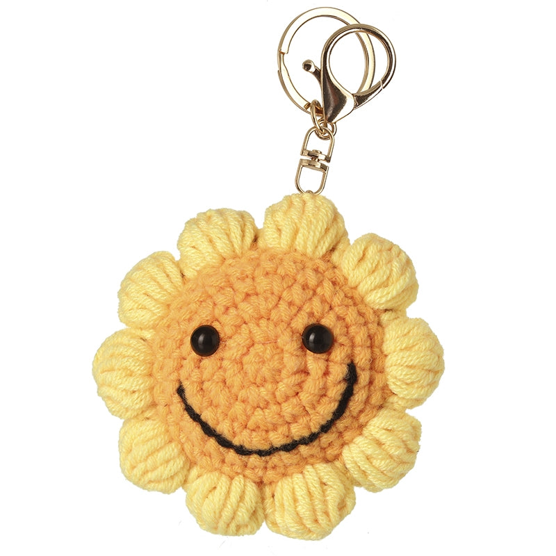 Crochet Smiley Sunflower Keyring