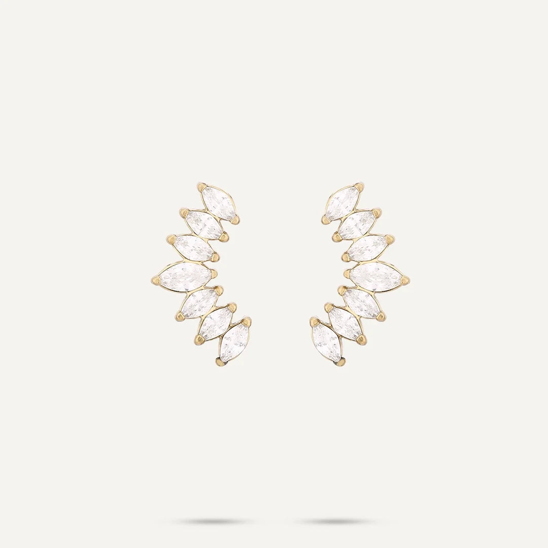 Vibes Marquise Crystal Stud Earrings, Gold-Plated Stainless Steel
