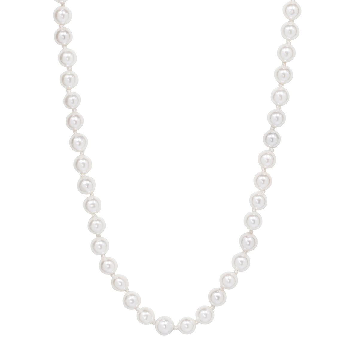 Zaha Silver and White Resin T Bar Necklace - Cream & Silver