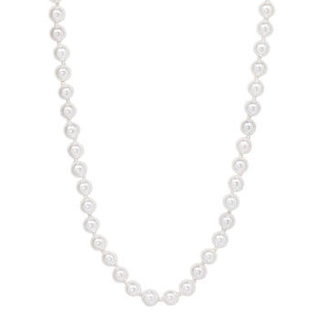Zaha Silver and White Resin T Bar Necklace - Cream & Silver