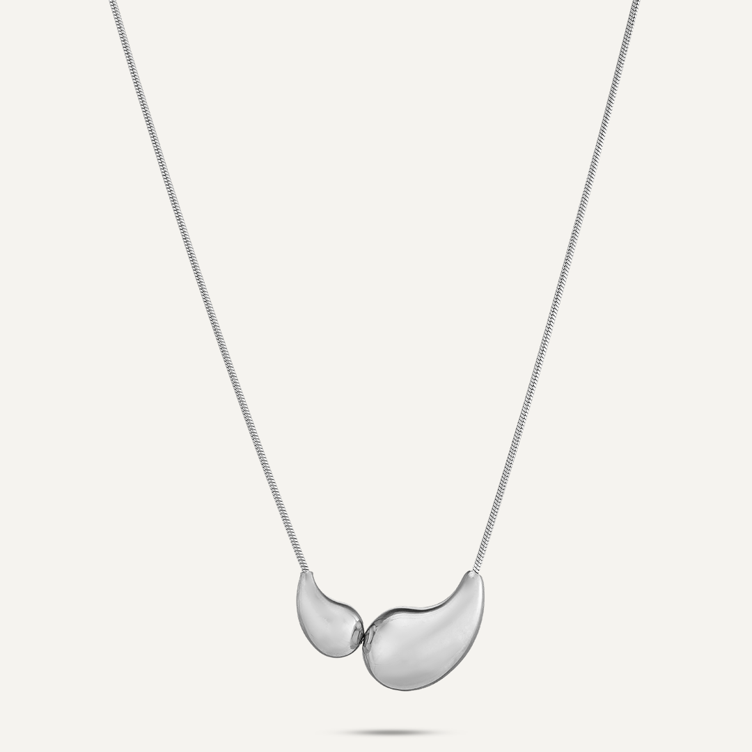 Vibes Sculptural Pendant Necklace, White Gold-Plated Stainless Steel