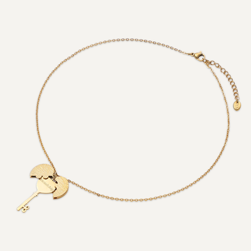 Vibes Friendship Key Necklace, Gold-Plated Stainless Steel