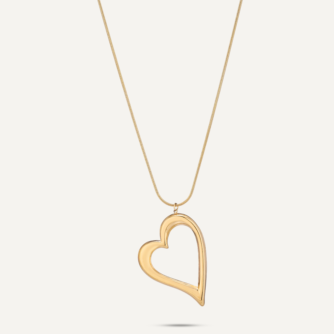 Vibes Open Heart Necklace, Gold-Plated Stainless Steel