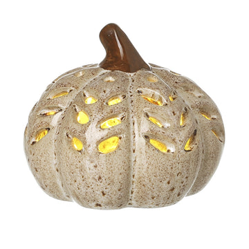 Light Up Ceramic Cut Out Pumpkin