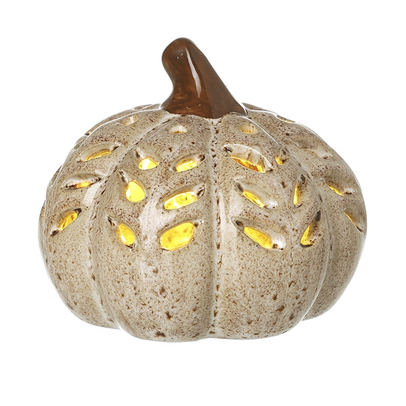 Light Up Ceramic Cut Out Pumpkin