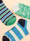 Kids' Rilla Blue & Green Pack of Three Trainer Socks