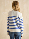 Blue & Cream Stripe Jumper With Side Panel