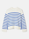 Blue & Cream Stripe Jumper With Side Panel