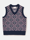 Meredith Navy V-Neck Knitted Vest