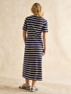 Annabelle Navy/White Twist Jersey T-Shirt Dress