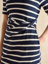 Annabelle Navy/White Twist Jersey T-Shirt Dress