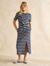 Annabelle Navy/White Twist Jersey T-Shirt Dress