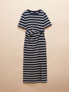 Annabelle Navy/White Twist Jersey T-Shirt Dress