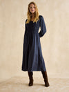 Lilliana Navy Shirred Dress