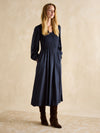 Lilliana Navy Shirred Dress