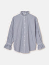 Mae Navy/White Relaxed Fit Frill Neck Shirt