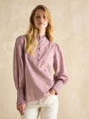 Mariella Pink & White Frill Neck Blouse