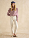 Mariella Pink & White Frill Neck Blouse