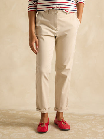 Slim Fit Sand Chino Trousers