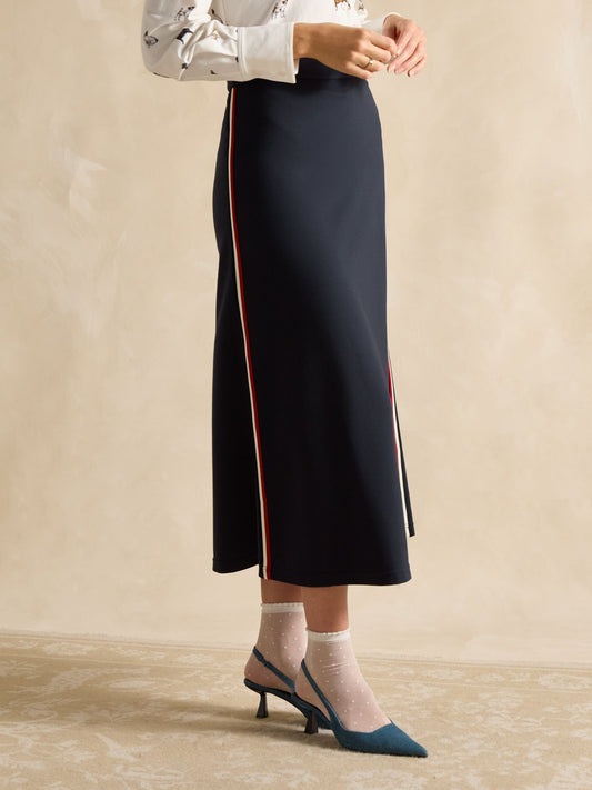 Pia Navy Ponte Jersey Skirt