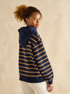 Milbourne Navy Tan Stripe Hoodie