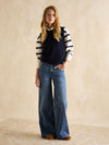 Mid Wash Denim Mid-Rise Palazzo Jeans