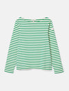 Harbour Green/ White Boat Neck Breton Top