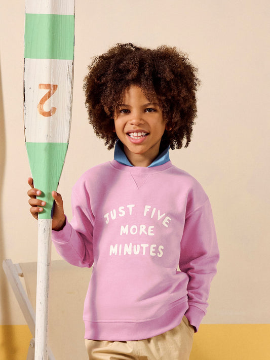 Sundaze Purple Crew Neck Slogan Sweatshirt