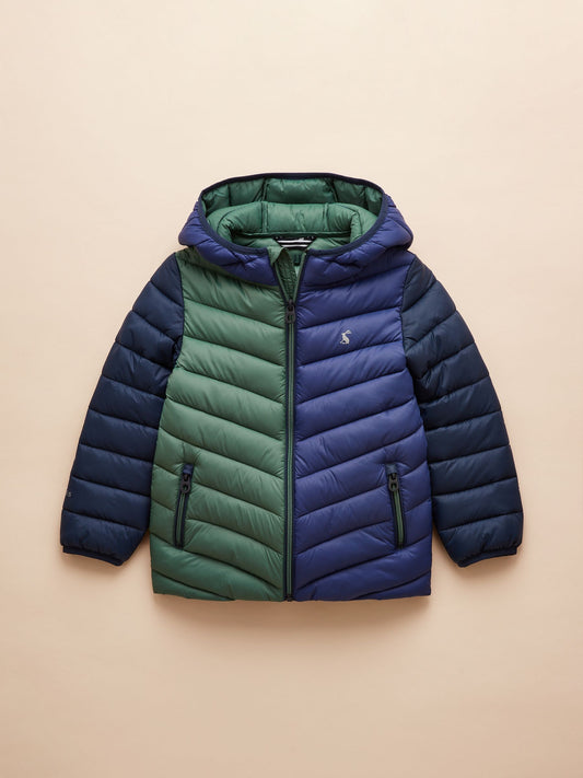 Kids' Cairn Blue Colourblock Showerproof Padded Coat