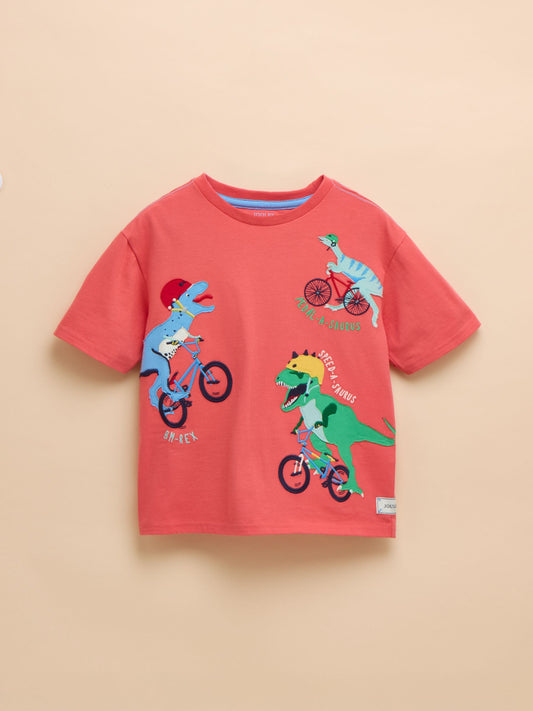 Archie Red Short Sleeve Applique T-Shirt