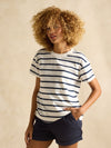 Ellie Navy & White Short Sleeve Jersey Top