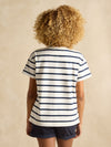 Ellie Navy & White Short Sleeve Jersey Top