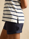 Ellie Navy & White Short Sleeve Jersey Top