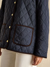 Quinn Navy Showerproof Diamond Quilted Coat