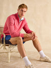 Alistair Pink Quarter Zip Cotton Sweatshirt