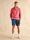 Alistair Pink Quarter Zip Cotton Sweatshirt