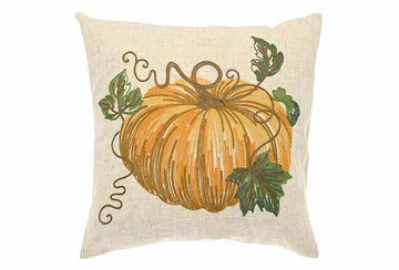 Embroidered pumpkin cushion