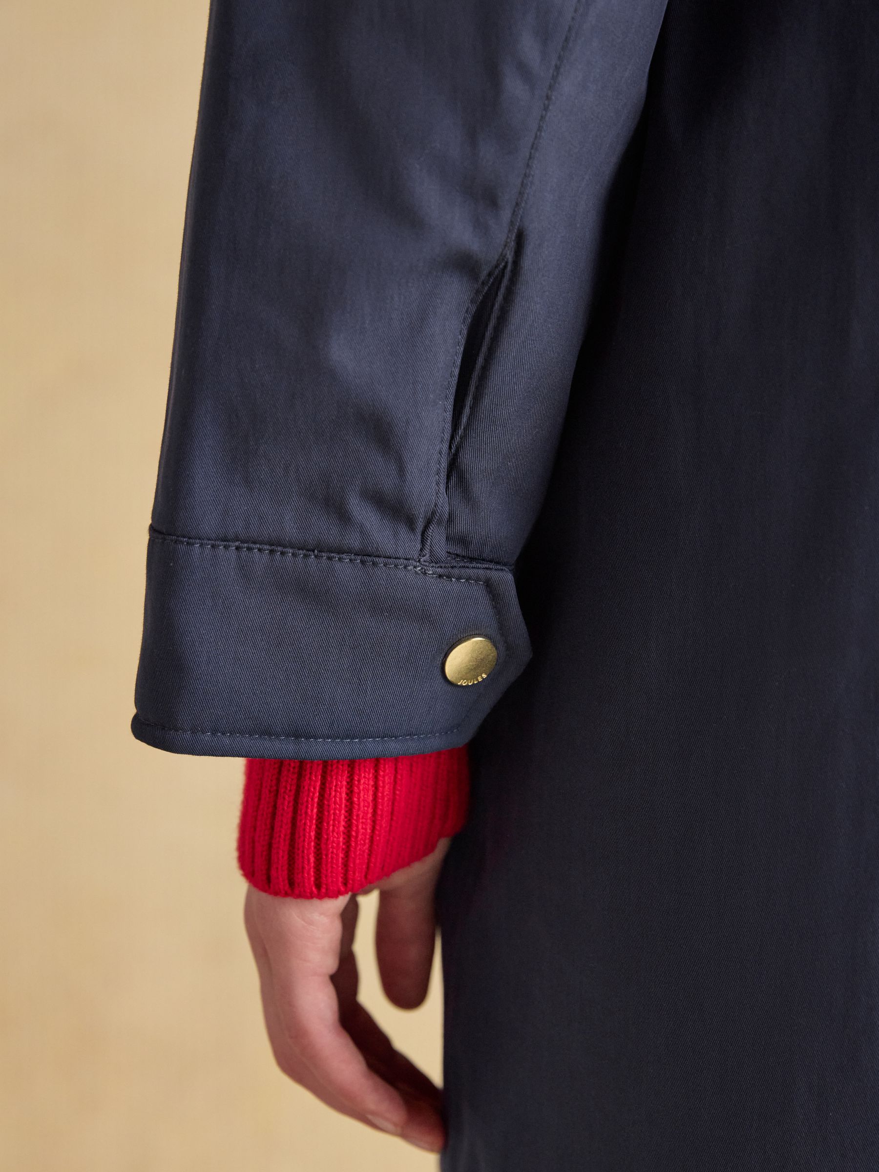 Portwell Cosy Navy Fleece Lined Waterproof Raincoat with Hood