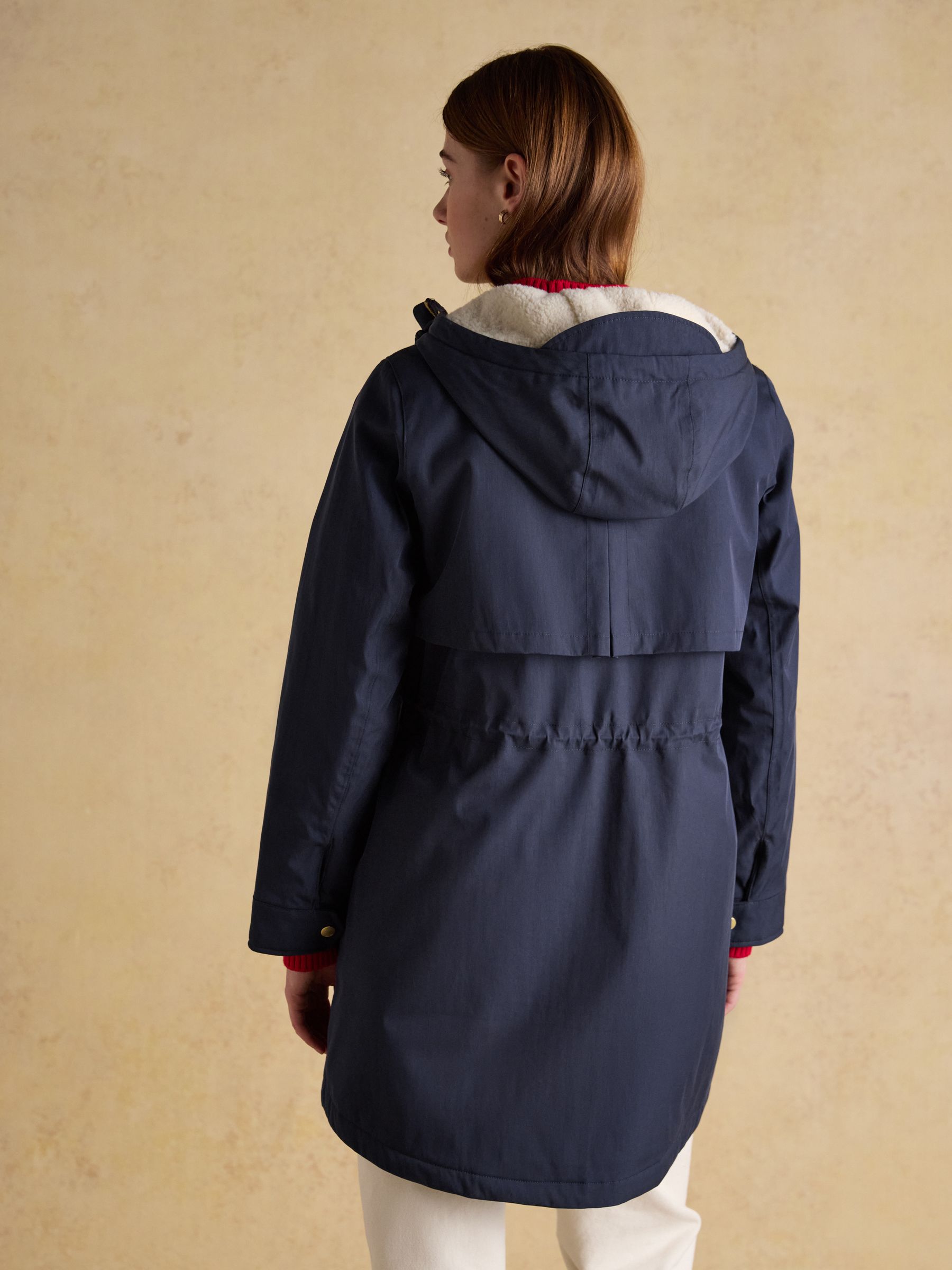 Portwell Cosy Navy Fleece Lined Waterproof Raincoat with Hood