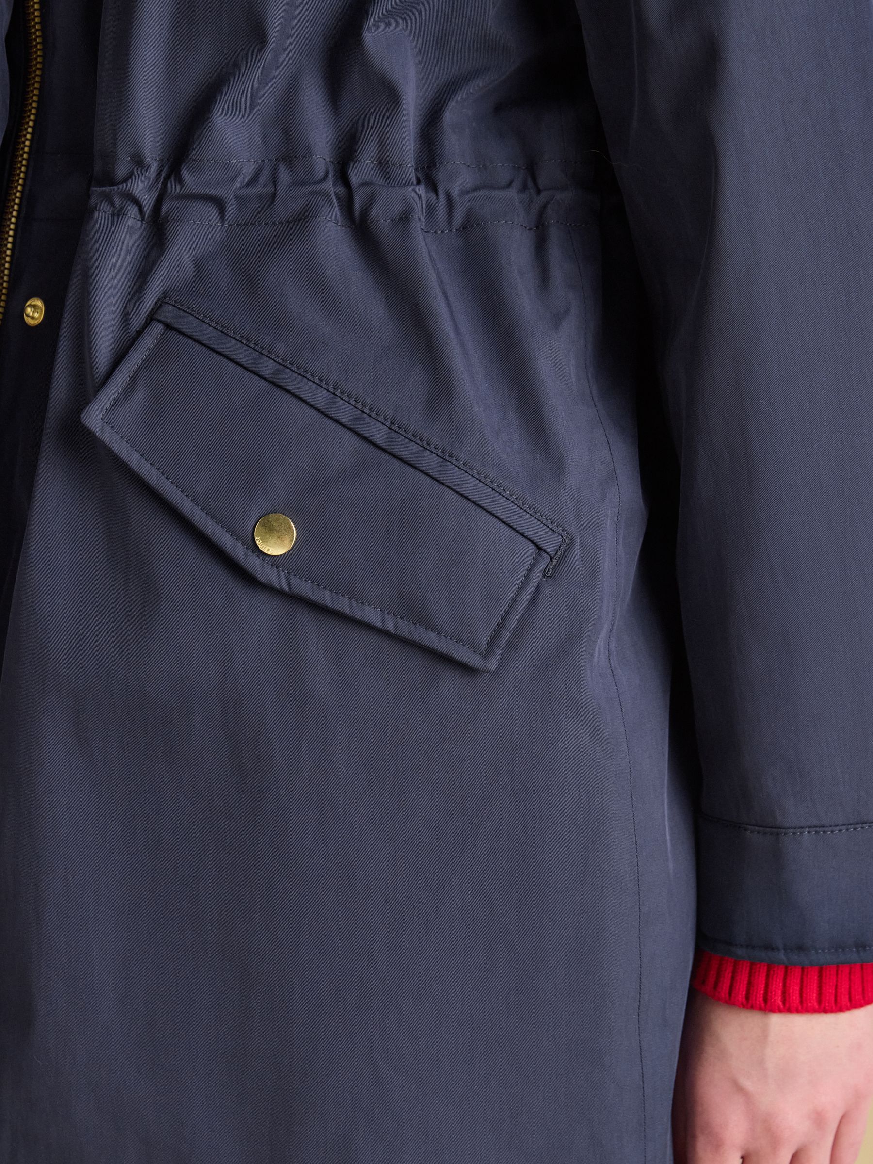 Portwell Cosy Navy Fleece Lined Waterproof Raincoat with Hood