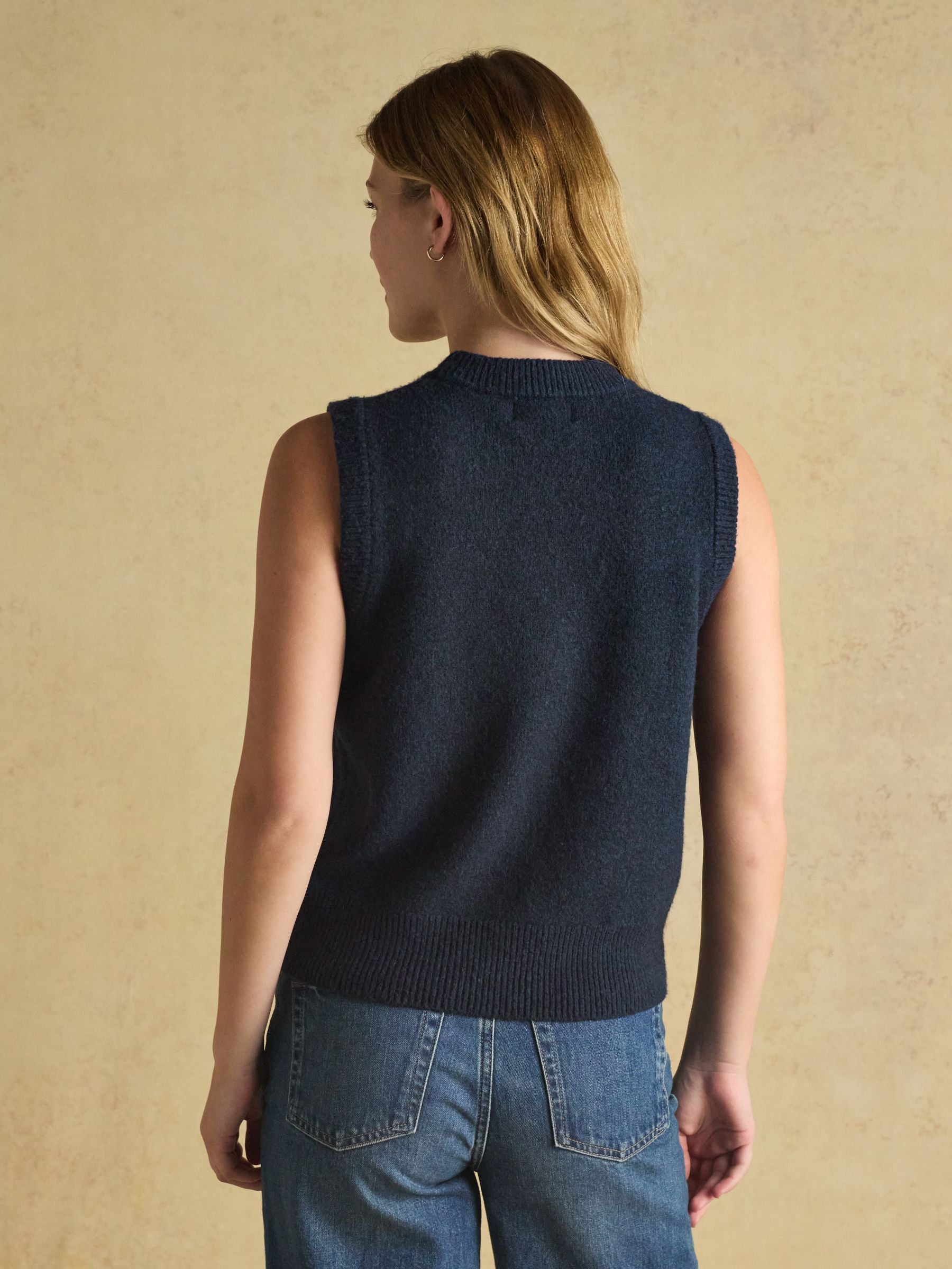 Holly Navy Knitted Vest