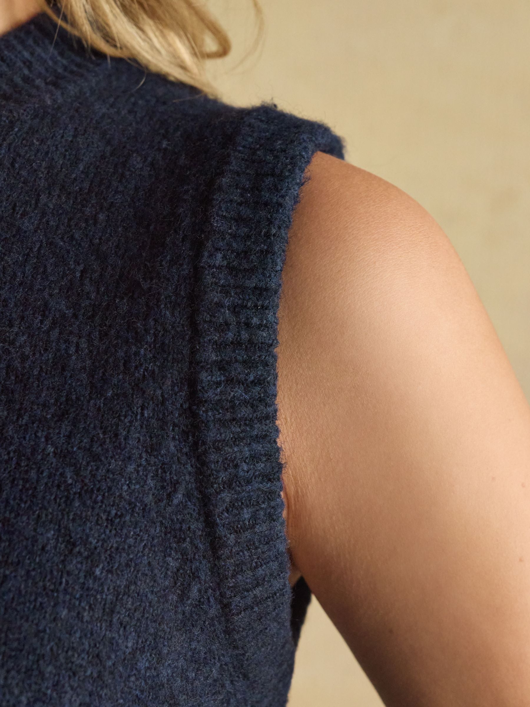 Holly Navy Knitted Vest