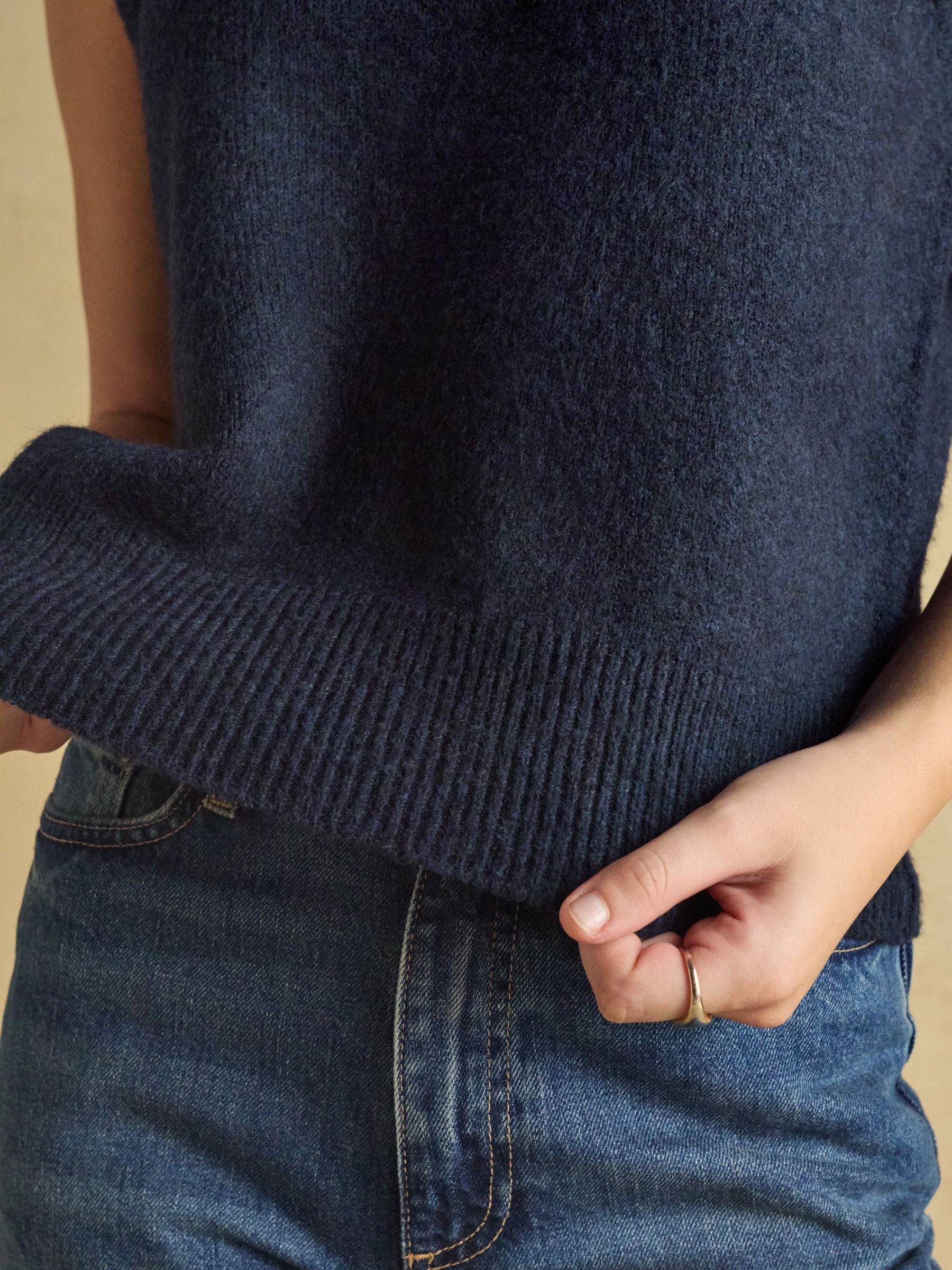Holly Navy Knitted Vest