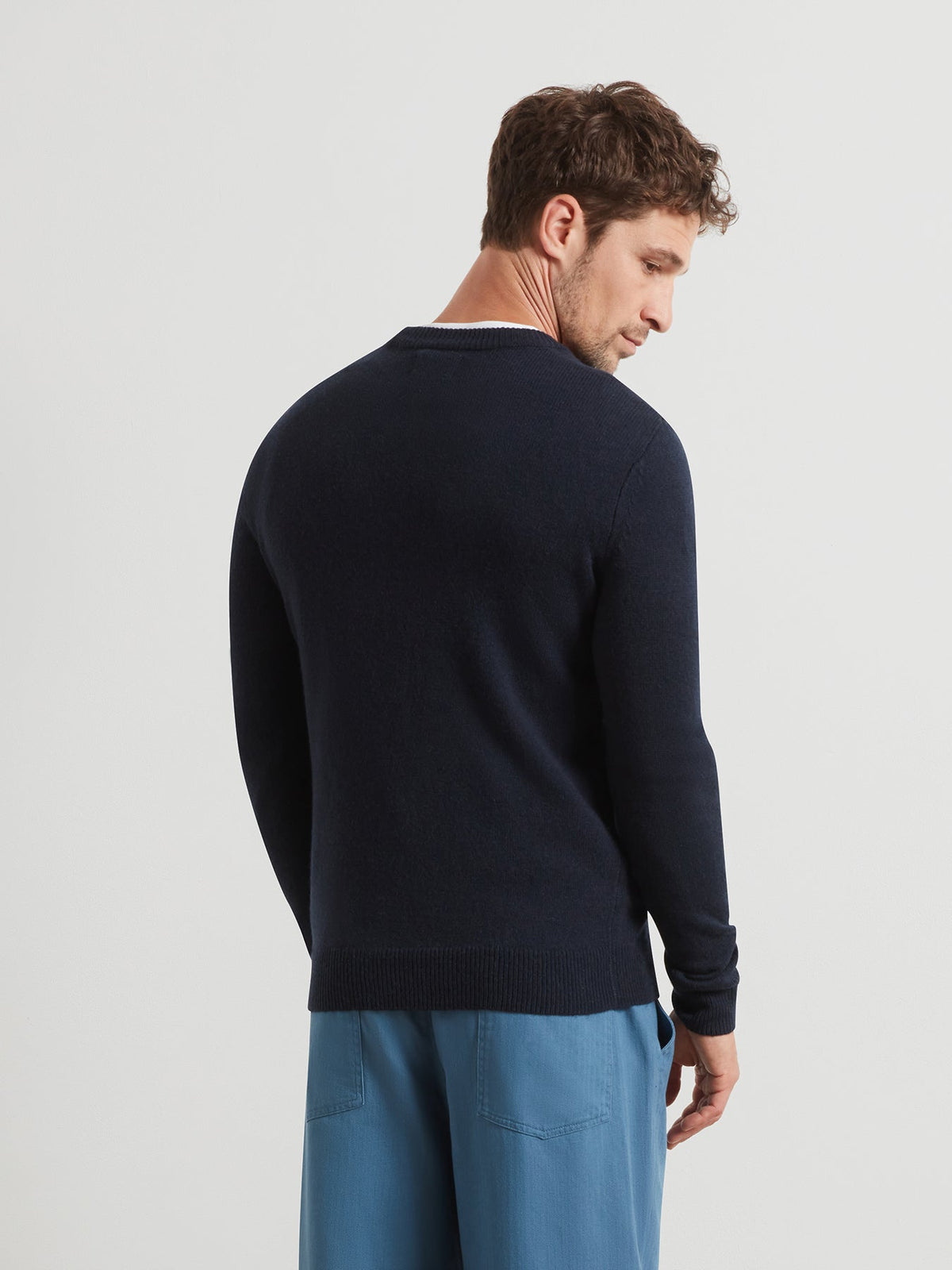 Maidstone Lambswool Sweater In True Navy