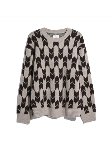Milt Fairisle Sweater In Dark Brown
