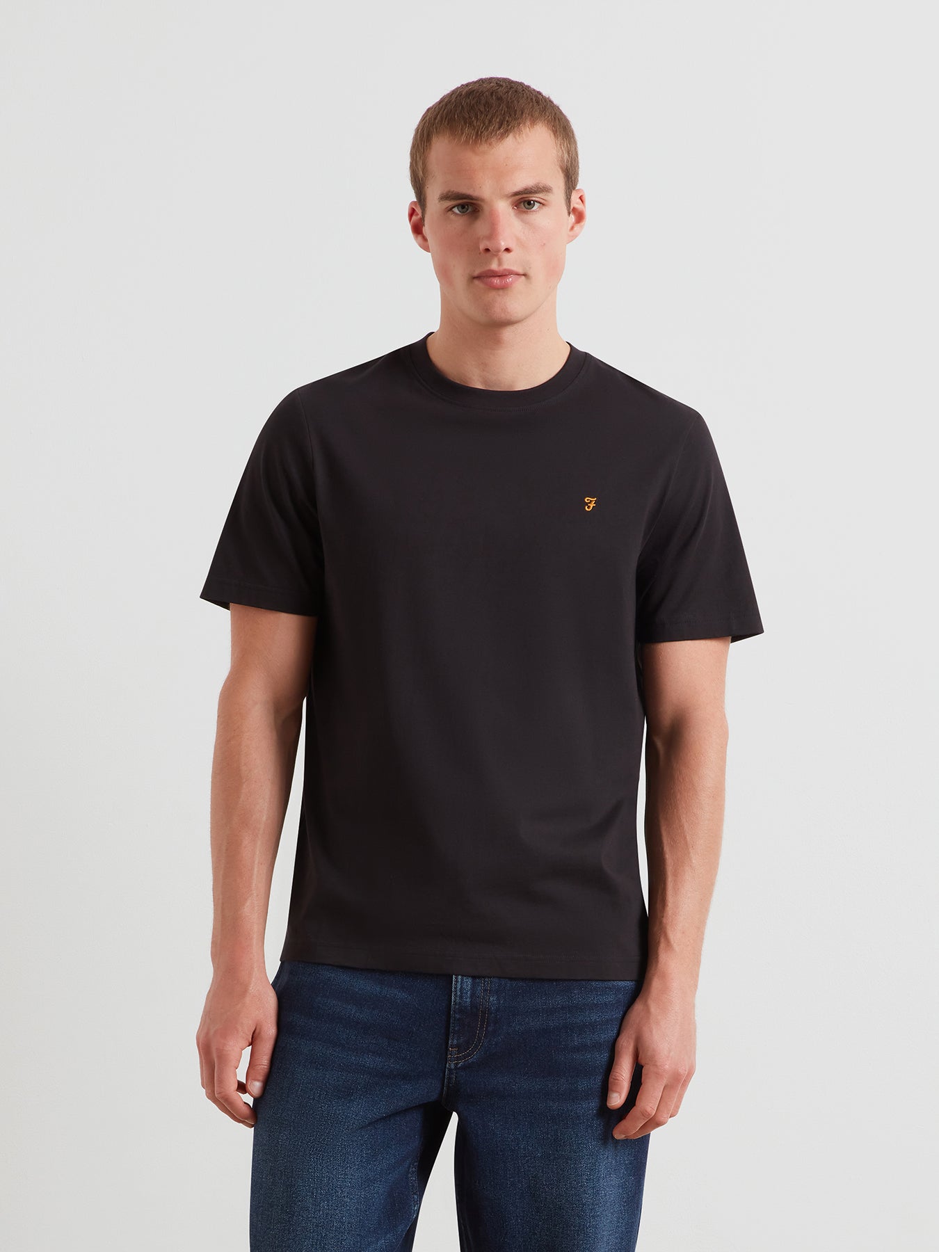 Danny Regular Fit Organic Cotton T-Shirt In Black